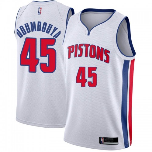 Detroit Pistons #45 Sekou Doumbouya White Youth Swingman Association Edition Jersey Youth