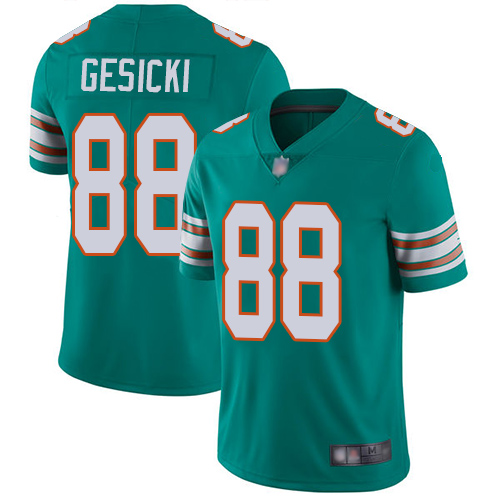 Dolphins #88 Mike Gesicki Aqua Green Alternate Men's Stitched Vapor Untouchable Limited Jersey