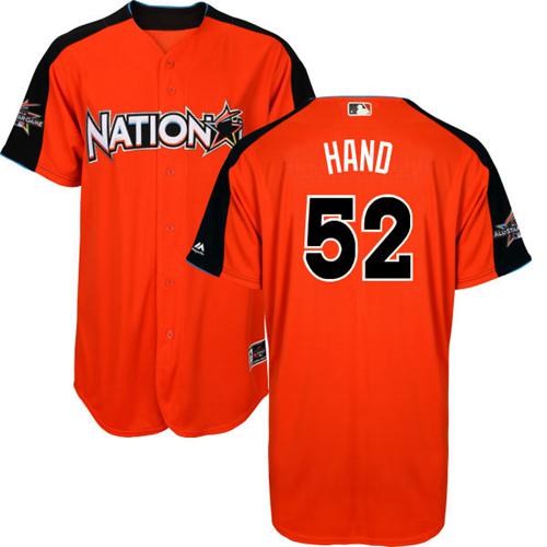 San Diego Padres #52 Brad Hand Orange 2017 All-Star National League Stitched Youth Jersey Youth
