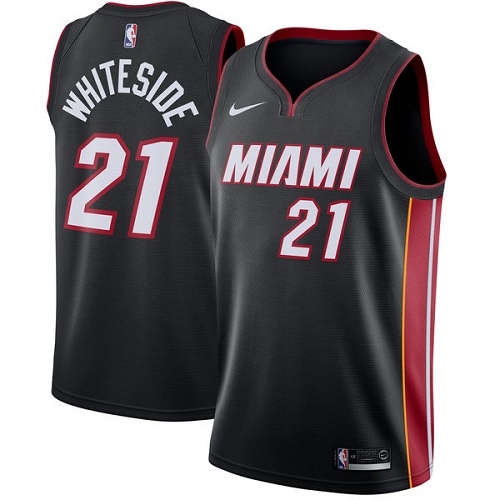 Miami Heat #21 Hassan Whiteside Black Womens Swingman Icon Edition Jersey Womens