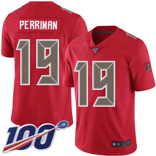 Tampa Bay Buccaneers #19 Breshad Perriman Red Men's Stitched Limited Rush 100th Season Jersey Men's