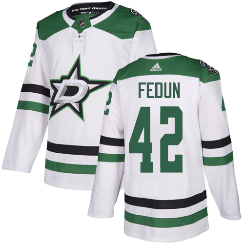 Adidas Dallas Stars #42 Taylor Fedun White Road Authentic Stitched Jersey Men's