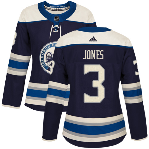 Adidas Columbus Blue Jackets #3 Seth Jones Navy Alternate Authentic Women's Stitched Jersey Womens