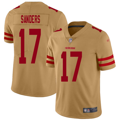 San Francisco 49ers #17 Emmanuel Sanders Gold Men's Stitched Limited Inverted Legend Jersey Men's
