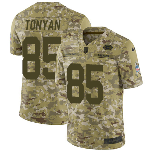 Green Bay Packers #85 Robert Tonyan Camo Youth Stitched Limited 2018 Salute To Service Jersey Youth