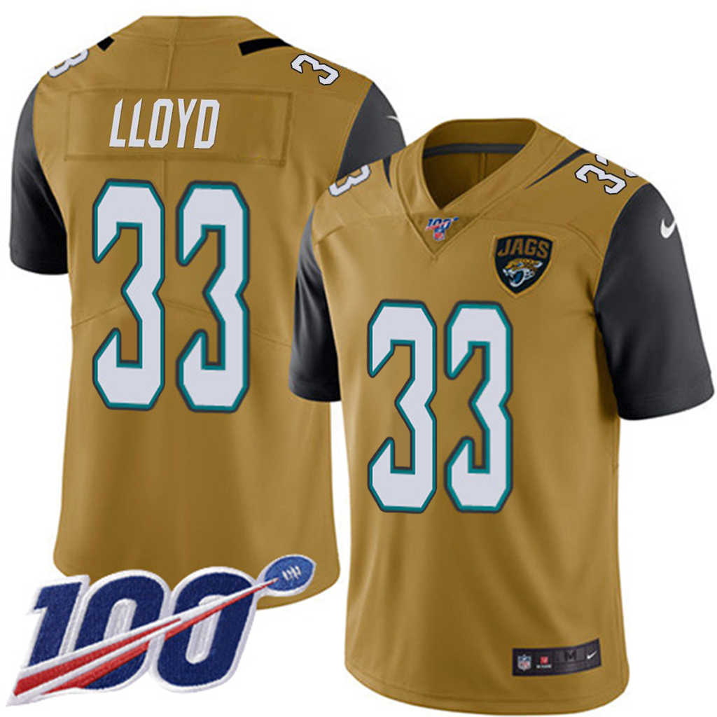 Jaguars #33 Devin Lloyd Gold Youth Stitched Limited Rush 100th Season Jersey
