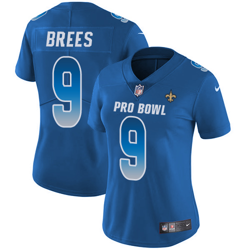 Saints #9 Drew Brees Royal Women's Stitched Limited NFC 2019 Pro Bowl Jersey