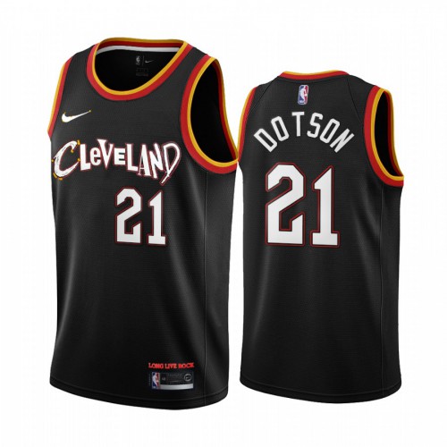 Cleveland Cavaliers #21 Damyean Dotson Black Womens Swingman 2020-21 City Edition Jersey Womens