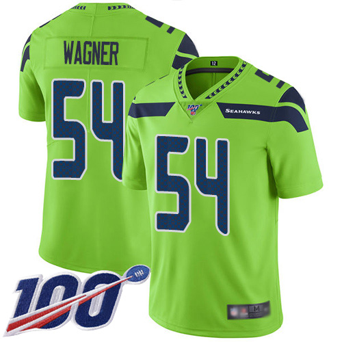 Seattle Seahawks #54 Bobby Wagner Green Men's Stitched Limited Rush 100th Season Jersey Men's