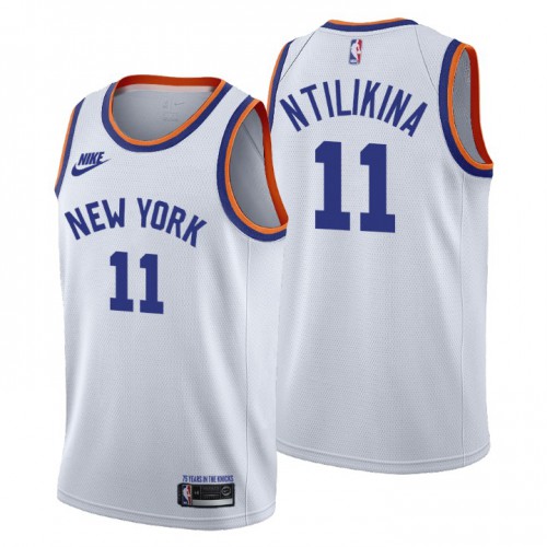 New York New York Knicks #11 Frank Ntilikina Mens Releases Classic Edition 75th Anniversary Jersey White Mens
