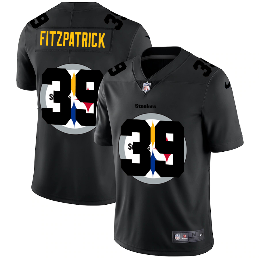 Pittsburgh Steelers #39 Minkah Fitzpatrick Men's Team Logo Dual Overlap Limited Jersey Black