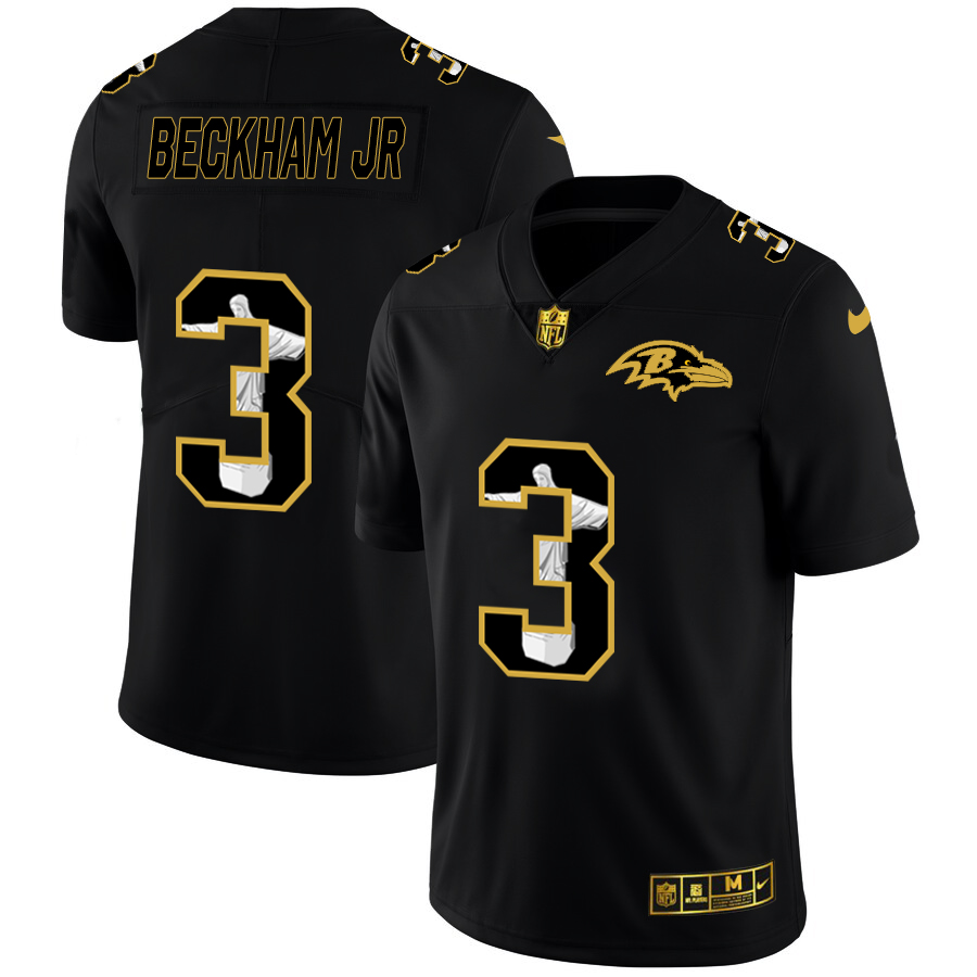 Baltimore Ravens #3 Odell Beckham Jr. Carbon Black Vapor Cristo Redentor Limited Jersey