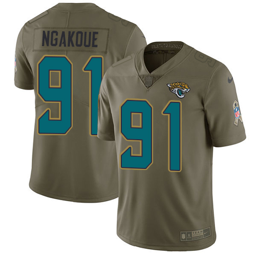 Jacksonville Jaguars #91 Yannick Ngakoue Olive Men's Stitched Limited 2017 Salute To Service Jersey Men's