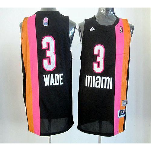 Miami Heat #3 Dwyane Wade Black ABA Hardwood Classic Stitched Jersey Mens