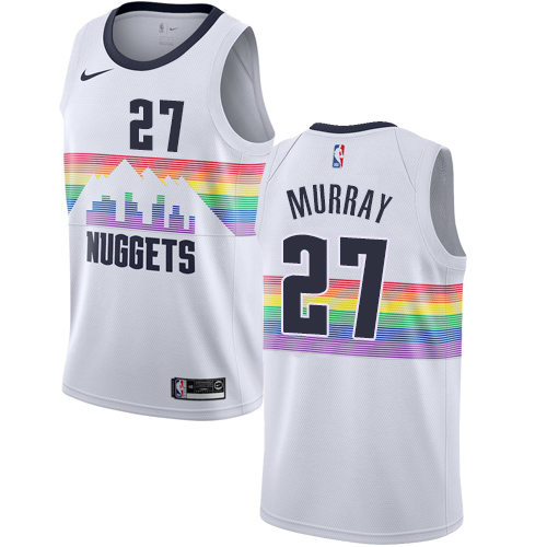 Denver Nuggets #27 Jamal Murray White Swingman City Edition 2018/19 Jersey Mens