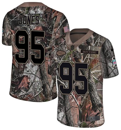 Chiefs #95 Chris Jones Camo Youth Stitched Limited Rush Realtree Jersey