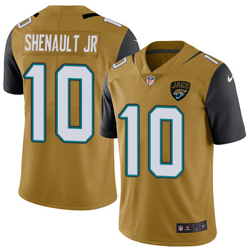 Jacksonville Jaguars #10 Laviska Shenault Jr. Gold Men's Stitched Limited Rush Jersey Men's