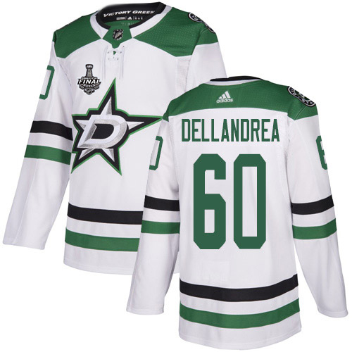 Adidas Dallas Stars #60 Ty Dellandrea White Road Authentic 2020 Stanley Cup Final Stitched Jersey Men's