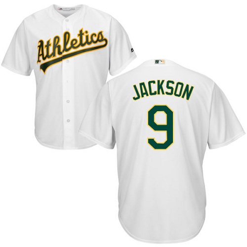 Oakland Athletics #9 Reggie Jackson White Cool Base Stitched Youth Jersey Youth