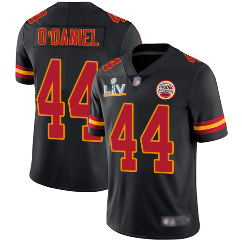 Kansas City Chiefs #44 Dorian O'Daniel Black Men's Super Bowl LV Bound Stitched Limited Rush Jersey Men's