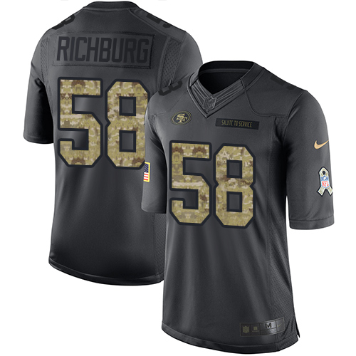 San Francisco 49ers #58 Weston Richburg Black Men's Stitched Limited 2016 Salute to Service Jersey Men's