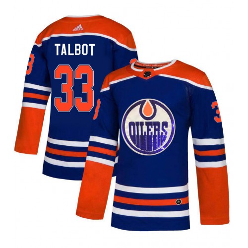 Adidas Edmonton Oilers #33 Cam Talbot Royal Blue Sequin Embroidery Fashion Stitched Jersey Men's
