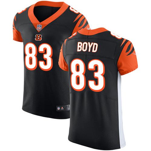 Bengals #83 Tyler Boyd Black Team Color Men's Stitched Vapor Untouchable Elite Jersey