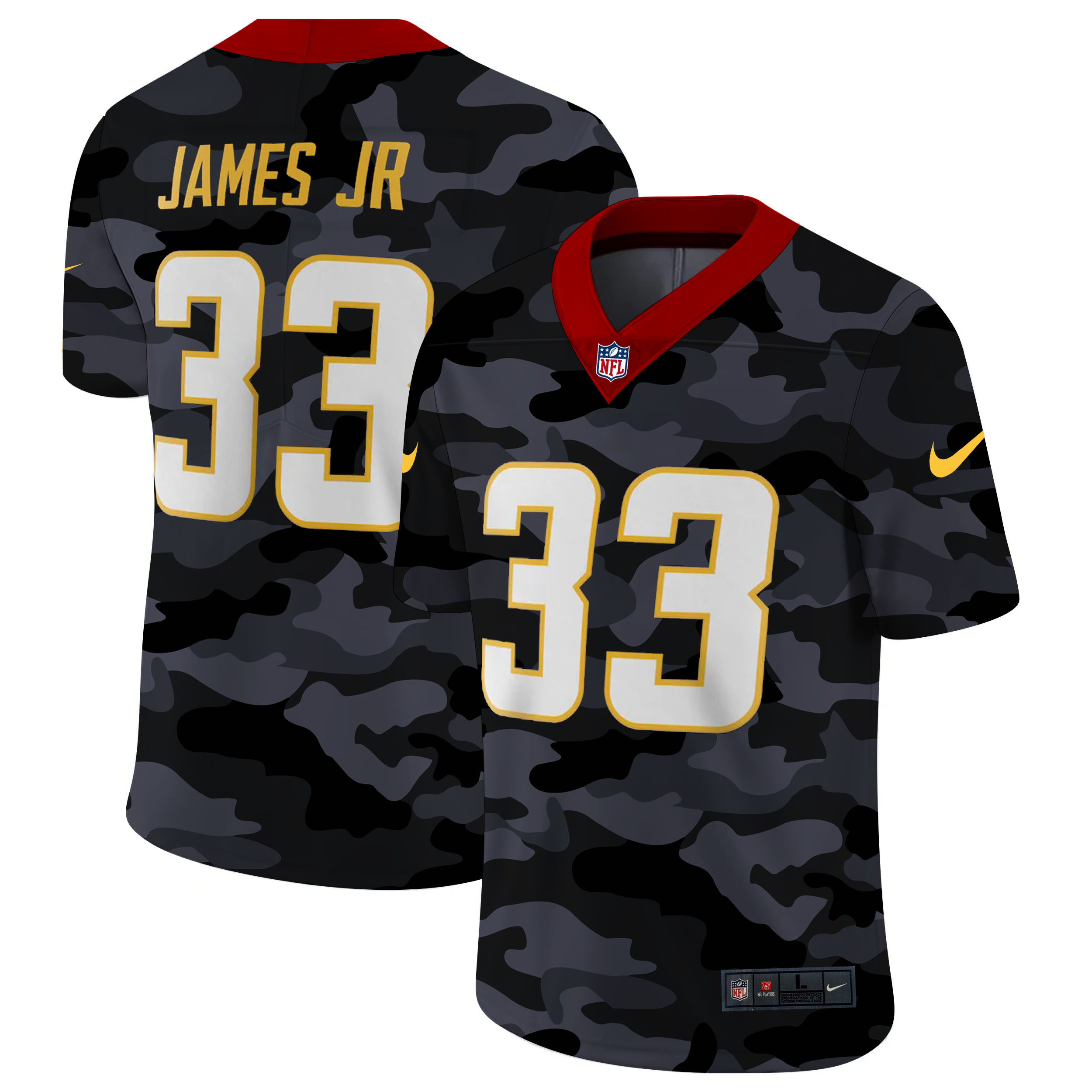 Los Angeles Chargers #33 Derwin James Jr Men's 2020 Black CAMO Vapor Untouchable Limited Stitched Jersey