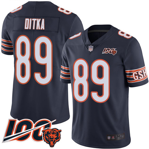 Bears #89 Mike Ditka Navy Blue Team Color Men's Stitched 100th Season Vapor Limited Jersey