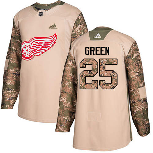 Adidas Detroit Red Wings #25 Mike Green Camo Authentic 2017 Veterans Day Stitched Youth Jersey Youth