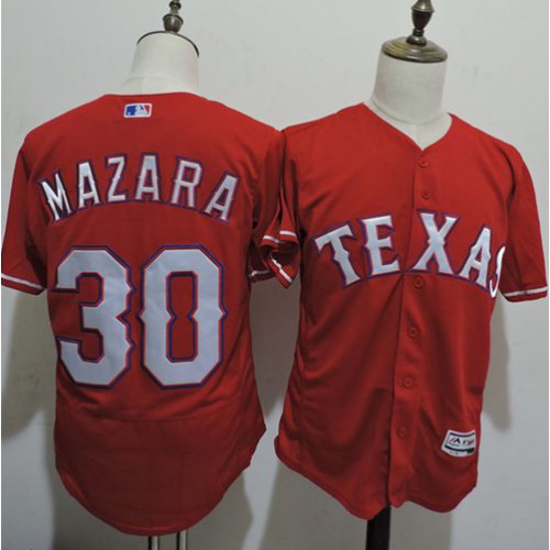 Texas Rangers #30 Nomar Mazara Red Flexbase Authentic Collection Stitched Jersey Men's