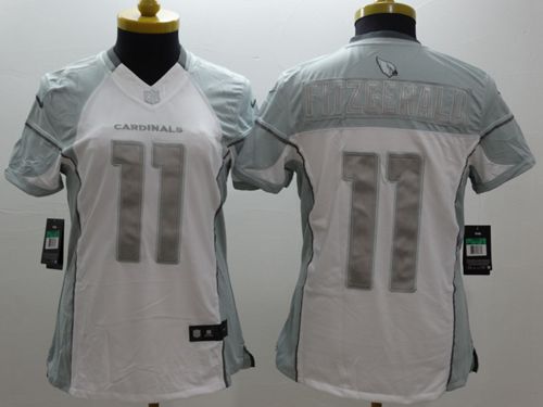 Cardinals #11 Larry Fitzgerald White Women's Stitched Limited Platinum Jersey