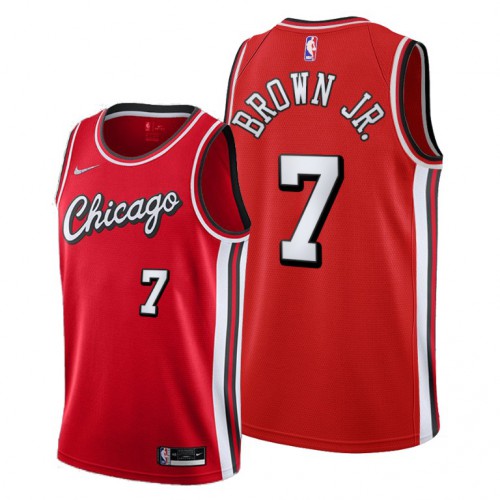 Chicago Chicago Bulls #7 Troy Brown Jr. Mens 2021-22 City Edition Red Jersey Mens