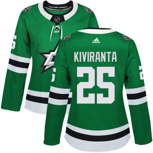 Adidas Dallas Stars #25 Joel Kiviranta Green Home Authentic Women's Stitched Jersey Womens