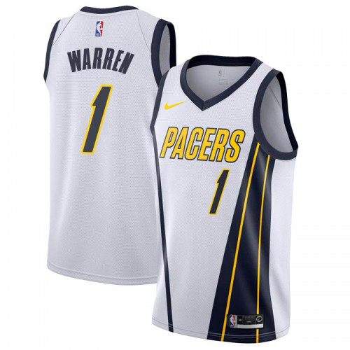 Indiana Pacers #1 TJ Warren White Swingman Earned Edition Jersey Mens