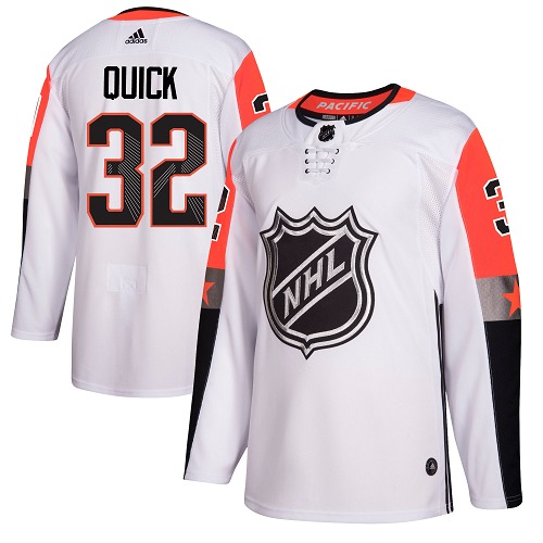Adidas Los Angeles Kings #32 Jonathan Quick White 2018 All-Star Pacific Division Authentic Stitched Jersey Men's