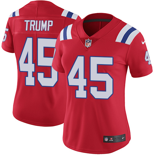 New England Patriots #45 Donald Trump Red Alternate Women's Stitched Vapor Untouchable Limited Jersey Womens