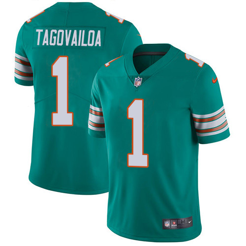 Dolphins #1 Tua Tagovailoa Aqua Green Alternate Youth Stitched Vapor Untouchable Limited Jersey
