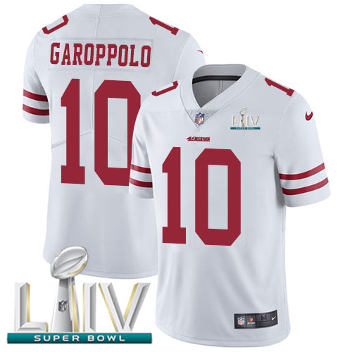 49ers #10 Jimmy Garoppolo White Super Bowl LIV 2020 Youth Stitched Vapor Untouchable Limited Jersey