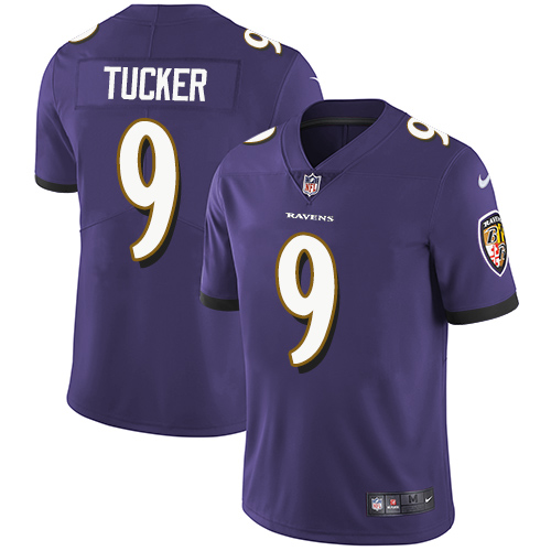 Ravens #9 Justin Tucker Purple Team Color Youth Stitched Vapor Untouchable Limited Jersey