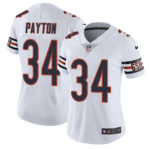 Bears #34 Walter Payton White Women's Stitched Vapor Untouchable Limited Jersey