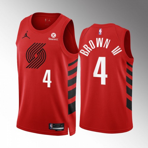 Portland Trail Portland Trail Blazers #4 Greg Brown III Red Mens Statement Edition Swingman Jersey Mens