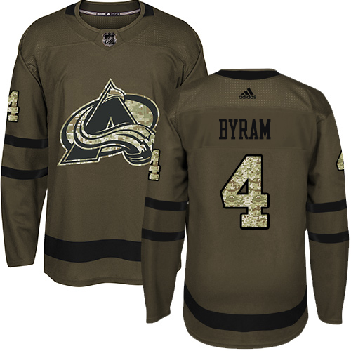 Adidas Colorado Avalanche #4 Bowen Byram Green Youth Salute to Service Stitched Jersey Youth