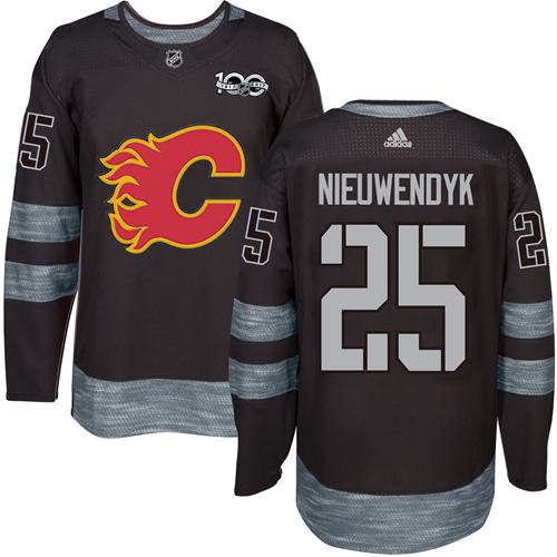 Adidas Calgary Flames #25 Joe Nieuwendyk Black 1917-2017 100th Anniversary Stitched Jersey Men's