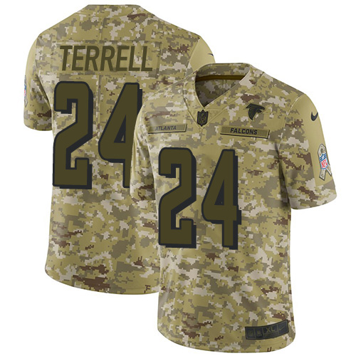 Atlanta Falcons #24 A.J. Terrell Camo Men's Stitched Limited 2018 Salute To Service Jersey Men's