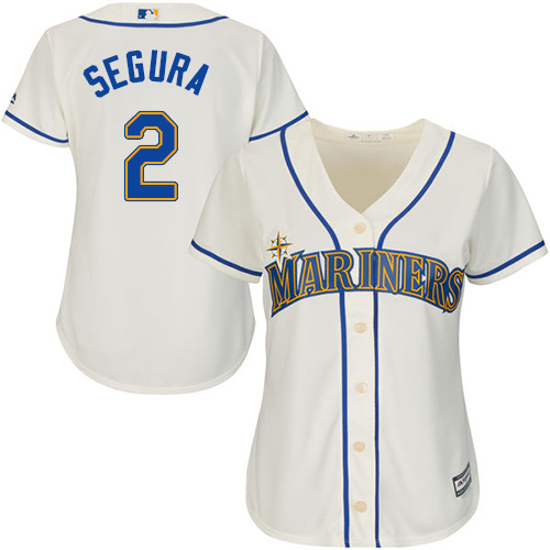 Seattle Mariners #2 Jean Segura Cream Alternate Women's Stitched Jersey Womens