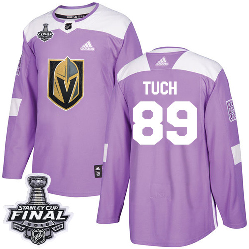 Adidas Golden Vegas Golden Knights #89 Alex Tuch Purple Authentic Fights Cancer 2018 Stanley Cup Final Stitched Youth Jersey Youth