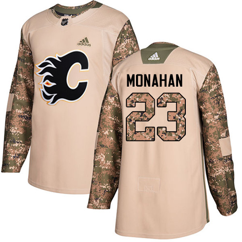 Adidas Calgary Flames #23 Sean Monahan Camo Authentic 2017 Veterans Day Stitched Jersey Men's