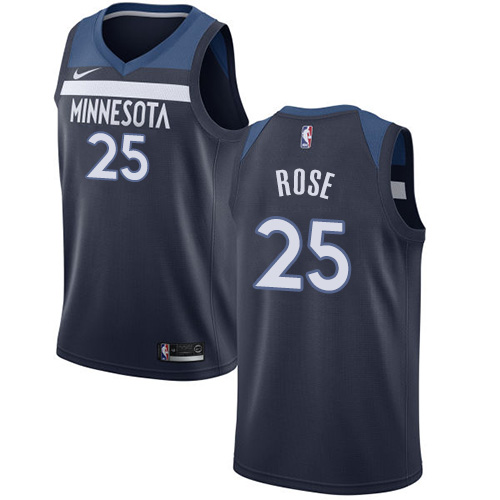 Minnesota Timberwolves #25 Derrick Rose Navy Blue Womens Swingman Icon Edition Jersey Womens