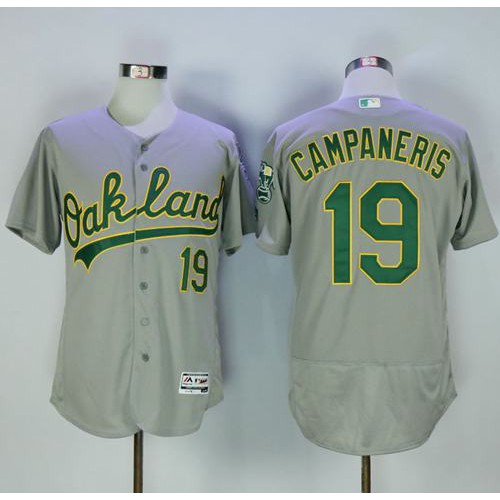 Oakland Athletics #19 Bert Campaneris Grey Flexbase Authentic Collection Stitched Jersey Men's